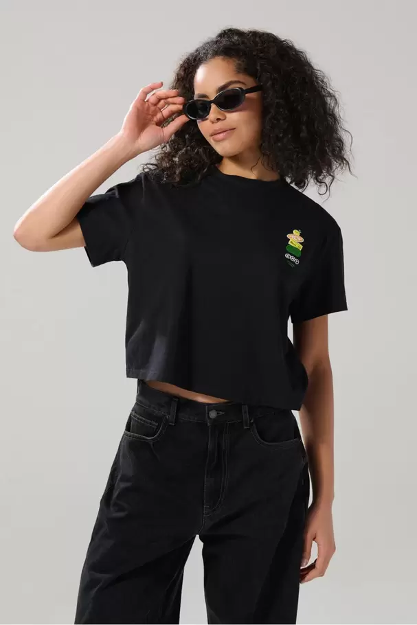 Camiseta crop top femenina
