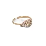 ANILLO HOJA 3 TONOS 18K