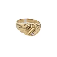 ANILLO PLACA CON ZIRCON 18K