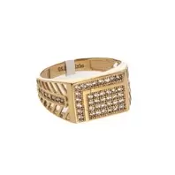 ANILLO PLACA ZIRCONES 18K