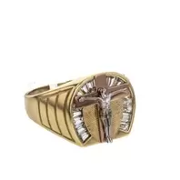 ANILLO RELIGIOSO 3 TONOS 18K