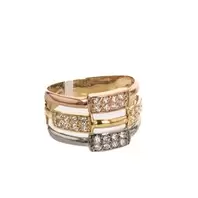 ANILLO 3 TONOS CON ZIRCONES 18K
