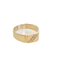 ANILLO PLACA CON ZIRCONES 18K