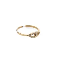 ANILLO OJO TURCO CON ZIRCON AZUL 18K