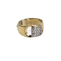 ANILLO 2 TONOS CON ZIRCONES 18K