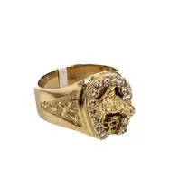 ANILLO HERRADURA CON ZIRCONES 18K