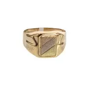 ANILLO PLACA 3 TONOS 18K