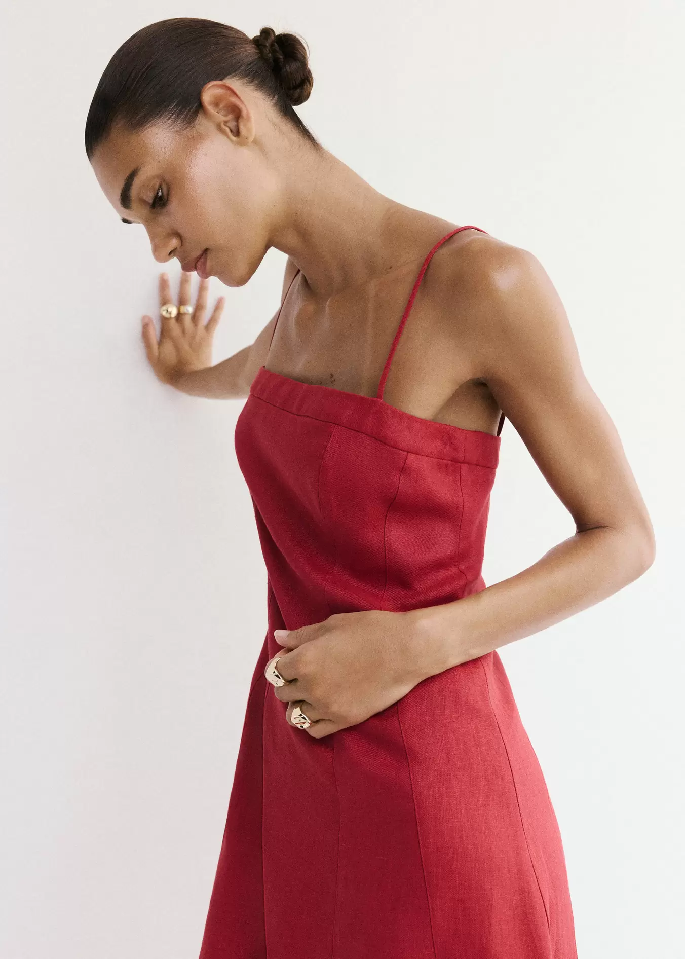 Vestido lino evasé