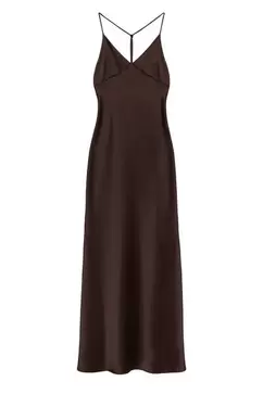 Vestido satinado tirante espalda