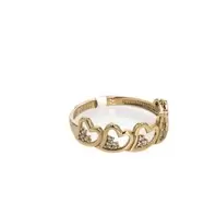 ANILLO CORAZONES CON ZIRCONES 18K