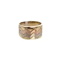ANILLO CON DISEÑO 3 TONOS 18K