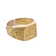 ANILLO PLACA ANCLA 18K