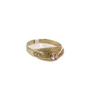 ANILLO CON PIEDRA ROSADA Y ZIRCONES 18K