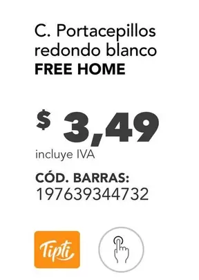 Free - C. Portacepillos redondo blanco