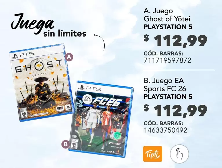 Juego Ghost of Yötei PLAYSTATION 5, Juego EA Sports FC 26 PLAYSTATION 5
