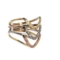 ANILLO 3 TONOS CON ZIRCONES 18K