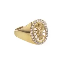 ANILLO RELIGIOSO CON ZIRCONES 18K