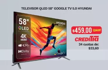 TELEVISOR QLED 58" GOOGLE TV 5.0