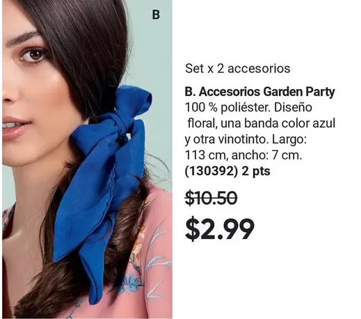 Azul - Accesorios Garden Party (130392) 2 pts