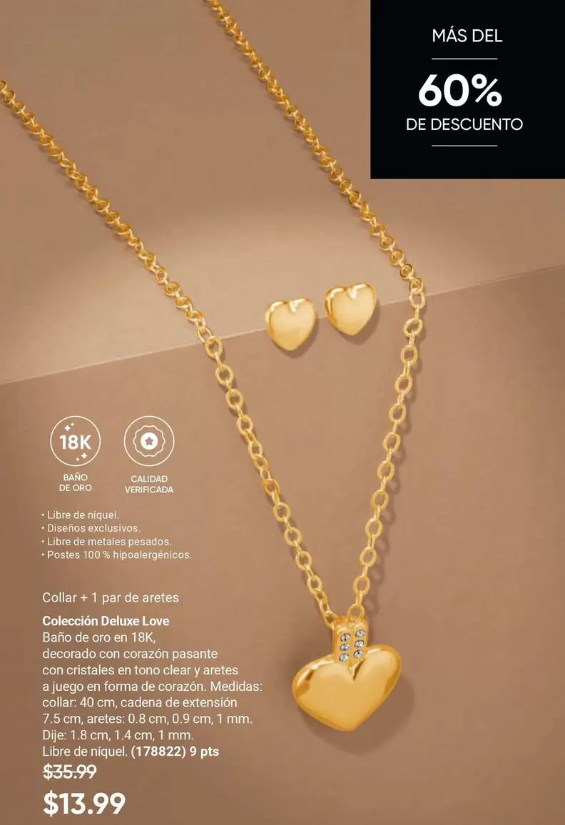 Love - Collar + 1 par de aretes Colección Deluxe