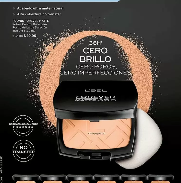 L'bel - Forever Matte 36H Polvos Control Brillo