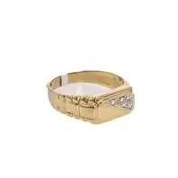 ANILLO CON PLACA ZIRCON 18K