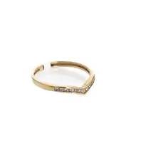 ANILLO FORMA V CON ZIRCONES 18K