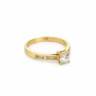 ANILLO COMPROMISO CON ZIRCONES 18K