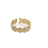 ANILLO CORAZONES CON ZIRCONES 18K