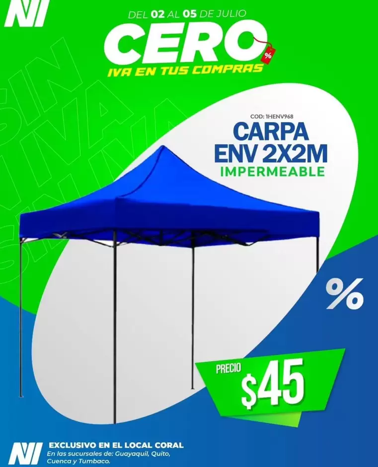 CARPA ENV 2X2M IMPERMEABLE