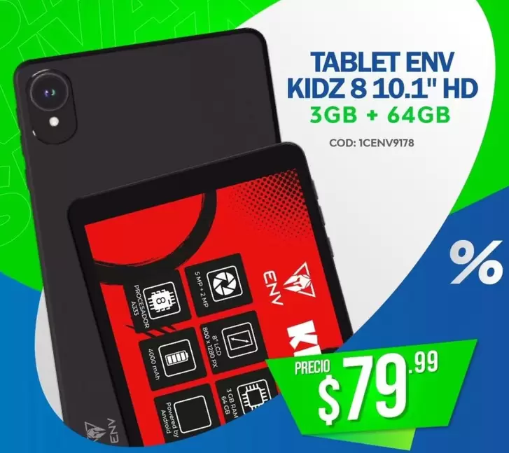 Android - TABLET ENV KIDZ 8 10.1" HD 3GB + 64GB COD: 1CENV9778