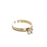 ANILLO COMPROMISO ZIRCONES 18K