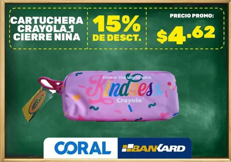CARTUCHERA CRAYOLA.1 CIERRE NIÑA