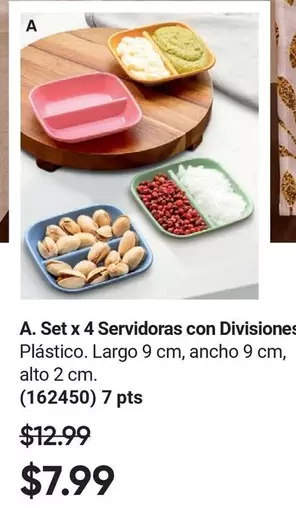 Set x 4 Servidoras con Divisiones