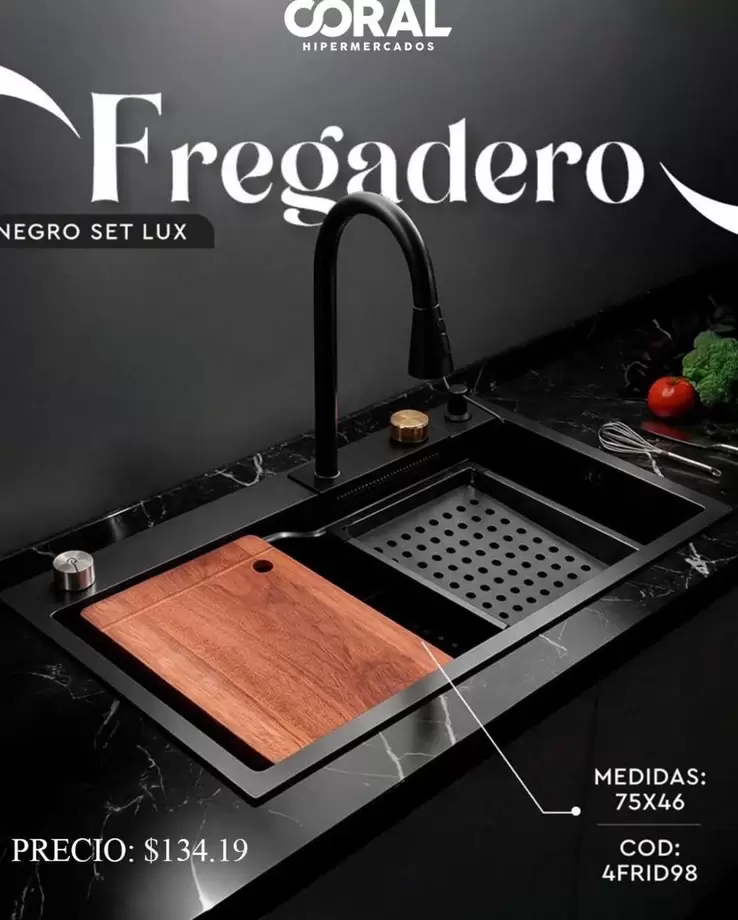 Negro - Fregadero NEGRO SET LUX