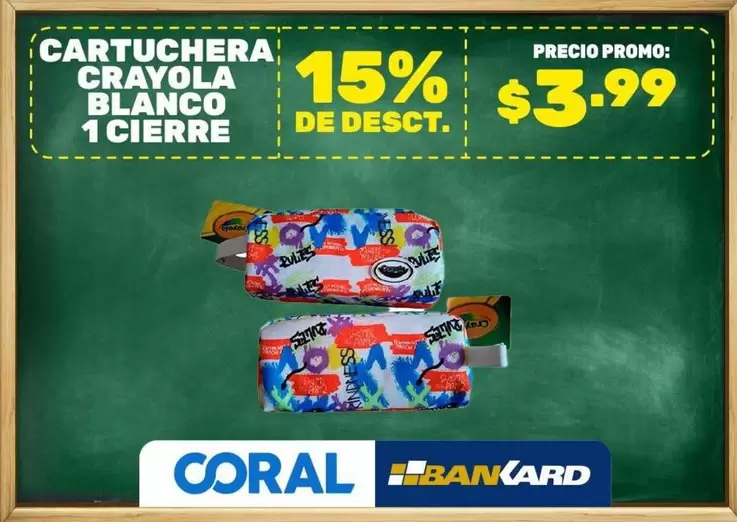 CARTUCHERA CRAYOLA BLANCO 1 CIERRE