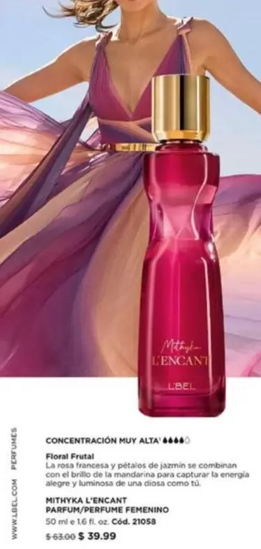 Rosa - MITHYKA L'ENCANT PARFUM/PERFUME FEMENINO 50 ml e 1.6 fl. oz.