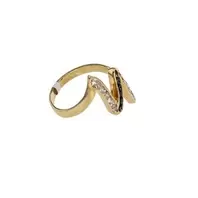 ANILLO LETRA "N" CON ZIRCONES AZULES 18K