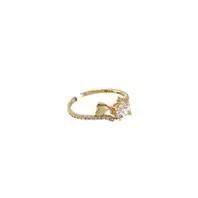 ANILLO COMPROMISO ZIRCONES Y CORAZONES 18K