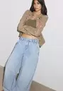 Jeans wide leg pinzas