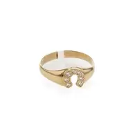 ANILLO HERRADURA CON ZIRCONES 18K