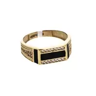 ANILLO PLACA CON ZIRCONES 18K