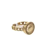 ANILLO ESLABON CON ZIRCONES 18K
