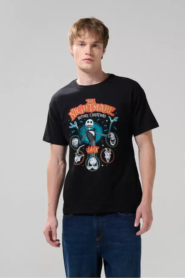 Camiseta de Nightmare Before Christmas Negra manga corta