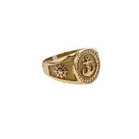 ANILLO DISEÑO ANCLA CON ZIRCONES 18K
