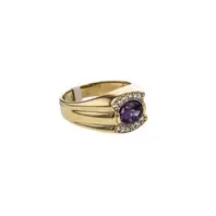 ANILLO CON PIEDRA MORADA 18K