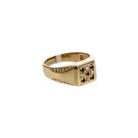 ANILLO CON ZIRCONES NEGROS 18K