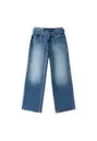 Jeans wide leg doble cintura