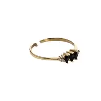 ANILLO CON ZIRCONES AZUL Y BLANCO 18K