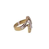 ANILLO ZIRCONES 3 OROS 18K